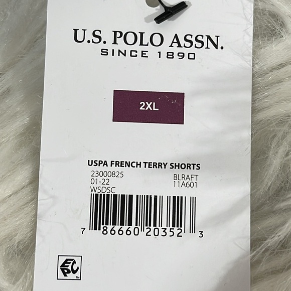 U.S. Polo Association Men's French Terry Shorts Size 2XL Color Blue BRAND NEW - Picture 9 of 12